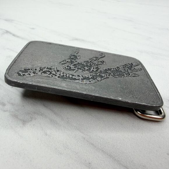 Silver Tone Rectangle Belt Buckle Diving Bird Design ✨ - Picture 5 of 8